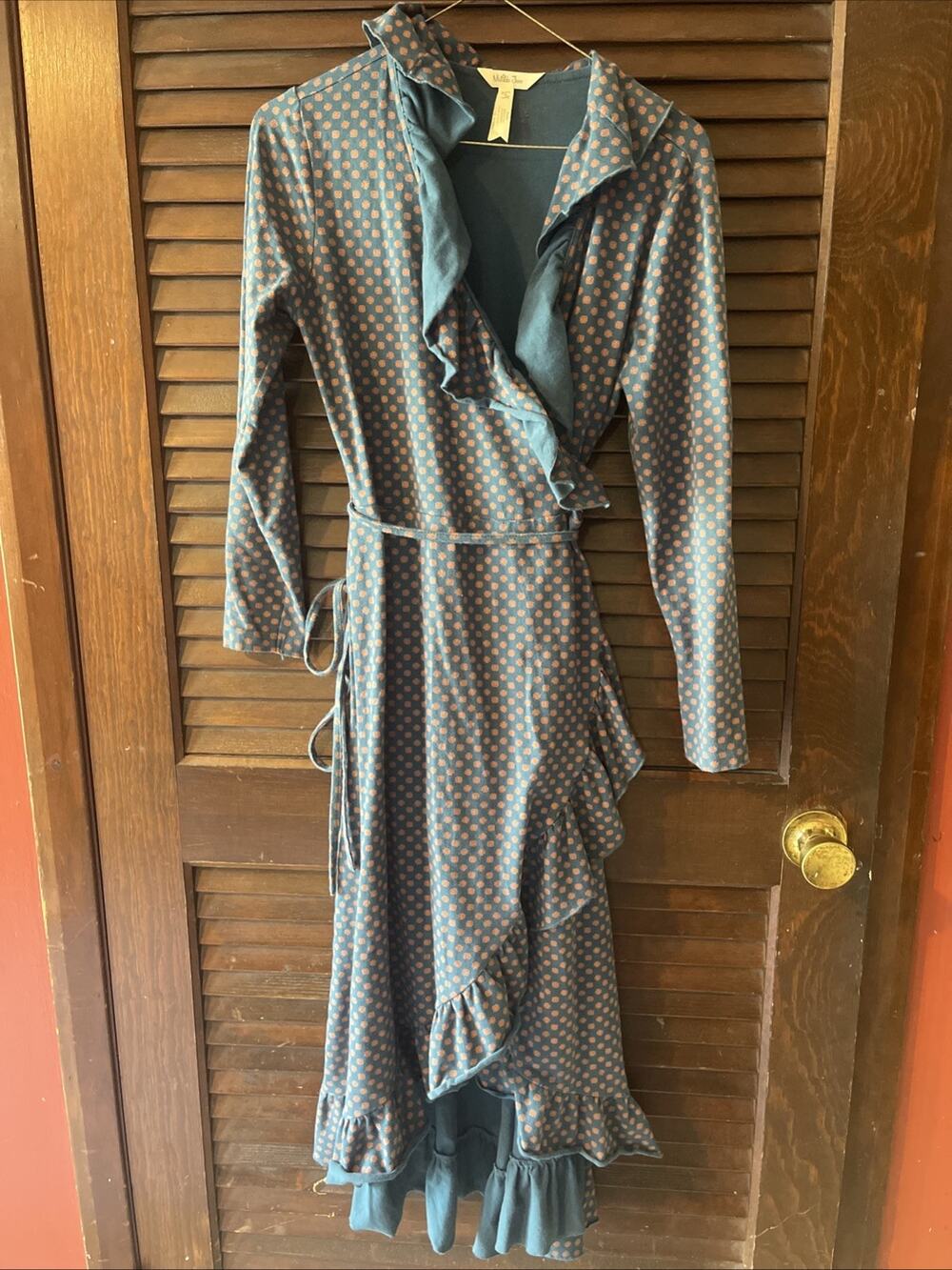 Matilda Jane Reunion Dress Teal/Orange, Size Small Wrap Dress Women’s